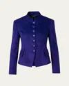 Akris Deva Suede Short Jacket In Purple