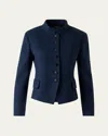 Akris Deva Wool Flannel Double-face Jacket In Blue