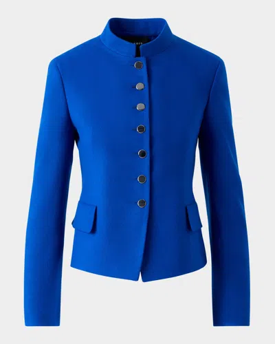 AKRIS DEVA WOOL FLANNEL DOUBLE-FACE JACKET