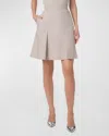 Akris Double-face Cotton Midi Skirt With Irregular Pleating In Greige