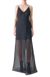 Akris Double Face Silk & Cotton Blend Gown In Black