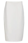 Akris Double Face Virgin Wool Crepe Pencil Skirt In Ecru