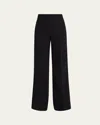 Akris Double-face Wool Bootcut Trousers In Black
