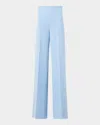 Akris Fiyuki Wool Blend Double Face Wide Leg Pants In Blue