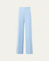 Akris Fiyuki Wool Blend Double Face Wide Leg Pants In Blue