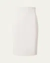 Akris Double Face Virgin Wool Crepe Pencil Skirt In Ecru