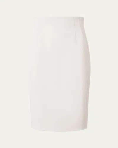AKRIS DOUBLE-FACE WOOL CREPE PENCIL SKIRT