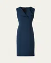 Akris Double-face Wool Crepe Sheath Dress In Green