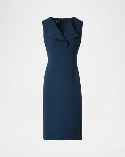 AKRIS DOUBLE-FACE WOOL CREPE SHEATH DRESS