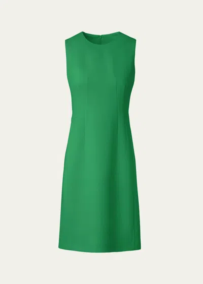 Akris Sleeveless Crepe Mini Dress In Green