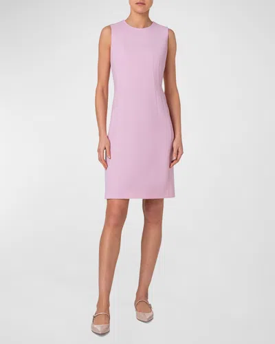 Akris Double-face Wool Crepe Sheath Dress In Lotus