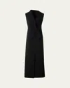 Akris Double-face Wool Midi Sheath Dress In Black