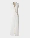 Akris Double-face Wool Midi Sheath Dress In Ecru