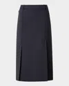 Akris Double-face Wool Pencil Skirt In Blue