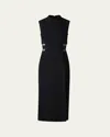 Akris Double-face Wool Sheath Midi Dress In Black
