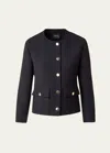 Akris Double-face Wool Winter Jacket With Gold-tone Buttons In Black