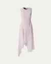 Akris Double Layer Techno Tulle Midi Dress In Blush