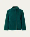Akris Dru Reversible Shearling And Leather Jacket In Green