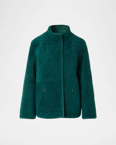 AKRIS DRU REVERSIBLE SHEARLING AND LEATHER JACKET