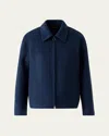 Akris Dylan Cashmere Double-face Zip Jacket In Blue