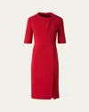 Akris Double-face Wool Short Dress In Ruby
