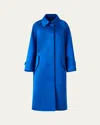 Akris Elliot Oversized Silk Duchess Coat In Blue