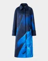 Akris Elliot Silk Duchess Alysons Cyanotype-print Oversized Coat In Blue