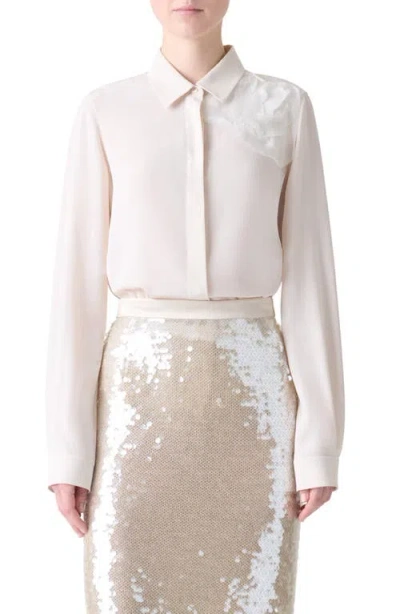 Akris Embellished Silk Crepe Button-up Shirt