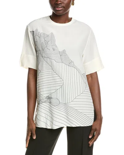 Akris Embroidered Silk-blend Blouse