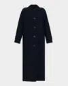 Akris Estelle Double-face Wool Maxi Coat In Black