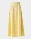 Akris Exclusive Butterfly Broderie Anglaise Midi Circle Skirt In Yellow