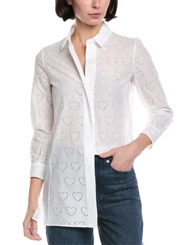 Akris Eyelet Heart Shirt In White