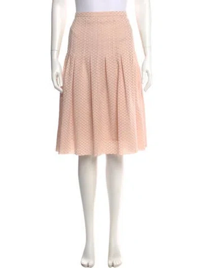 Pre-owned Akris Eyelet Trim Knee-length Skirt In Neutral
