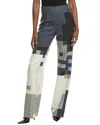 Akris Printed Straight-leg Wool Pants In Blue
