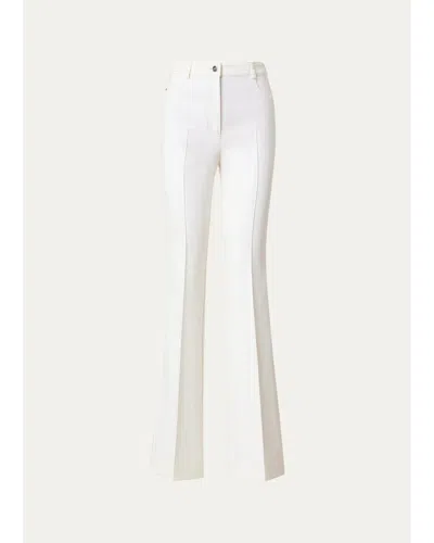 Akris Farid Bootcut Stretch Double Face Pants In Ecru