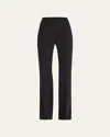 Akris Farrah Boot-cut Mid-rise Wool Pants In Black