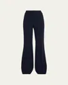 Akris Farrah Boot-cut Mid-rise Wool Pants In Navy