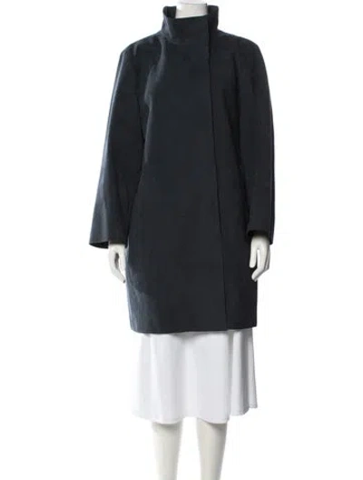 Pre-owned Akris Faux Fur Coat In Gray