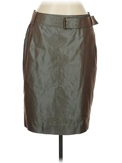 Pre-owned Akris Faux Leather Skirt In Green