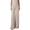 Akris Fellia Silk Georgette Wide-leg Slit Pants In Greige
