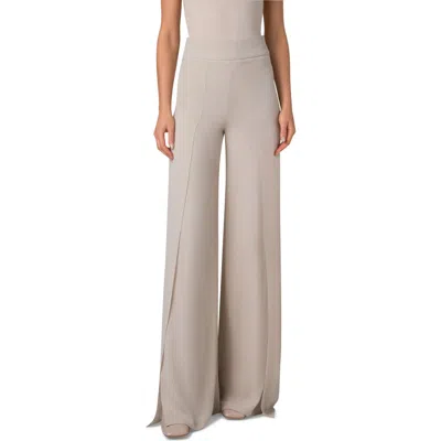 AKRIS AKRIS FELLIA SPLIT HEM SILK CREPE PANTS
