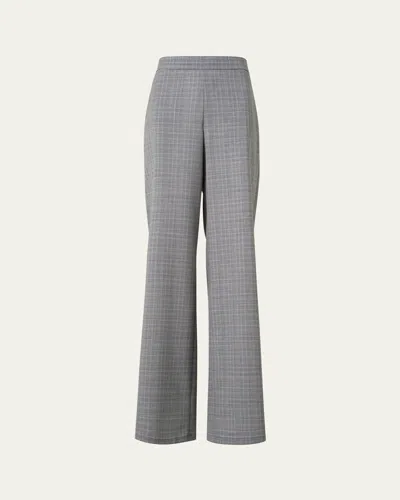 AKRIS FILIBERT PRINCE OF WALES CHECK COOL WOOL PANTS