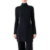 Akris Fine Gauge Cashmere & Silk Tunic Turtleneck Sweater In Blue