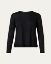 Akris Crewneck Cashmere-silk Seamless Fine Gauge Knit Sweater