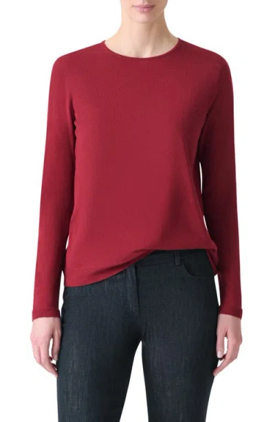 Akris Fine Guage Cashmere & Silk Crewneck Sweater