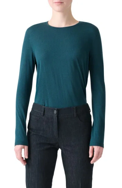 Akris Fine Guage Cashmere & Silk Crewneck Sweater