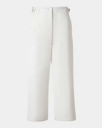 Akris Finn Long Bermuda Denim Shorts In Ecru
