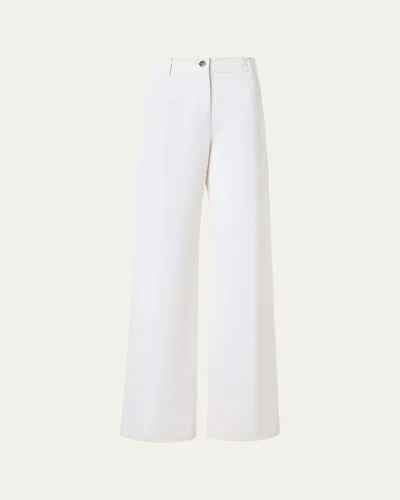Akris Finnian Wide-leg Denim Pants In Nude