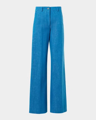 Akris Finnian Wide-leg Denim Pants In Purple