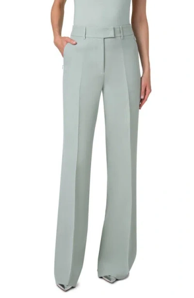 Akris Fior Chambray Pants In Stone Blue